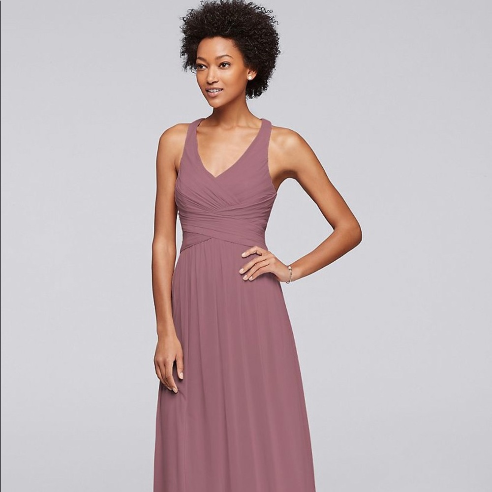 David’s Bridal Mesh Bridesmaid Dress in Quartz